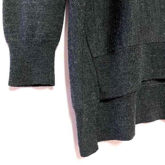 Eileen Fisher Sweater Merino Wool Hi Low Charcoal Gray SZ XS Drop Shoulder Boxy - Picture 4 of 11